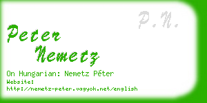 peter nemetz business card